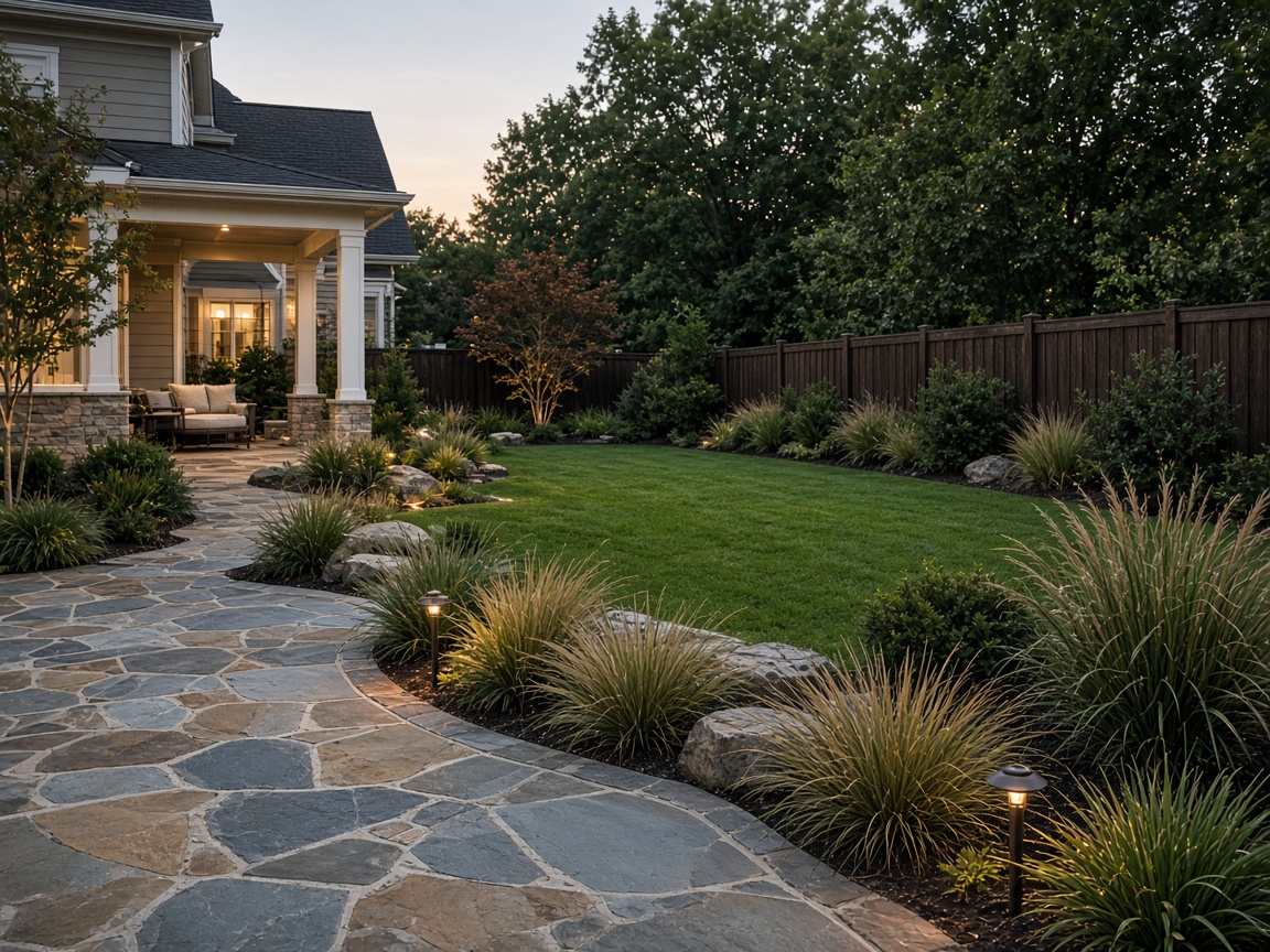 Landscaped yard by Greenway Landscaping